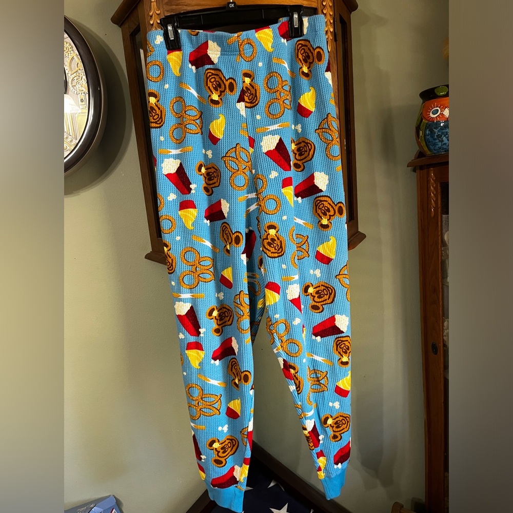 Disney Park Exclusive Thermal Waffle Snack Print Pajama Bottom Only Size 3X